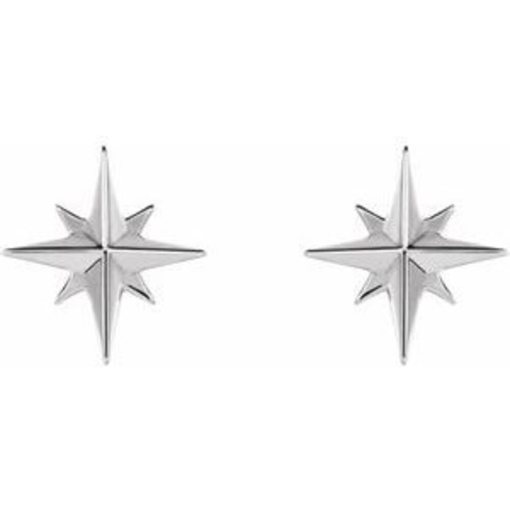 Kazi Luxury Sterling Silver Star Earrings View 2